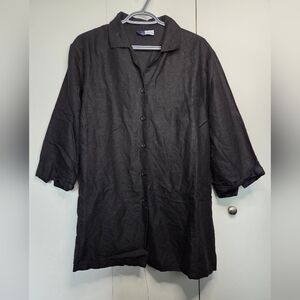 🌷Women's Size 20 Plus Sized Black Button Up Top with Elbow Sleeves